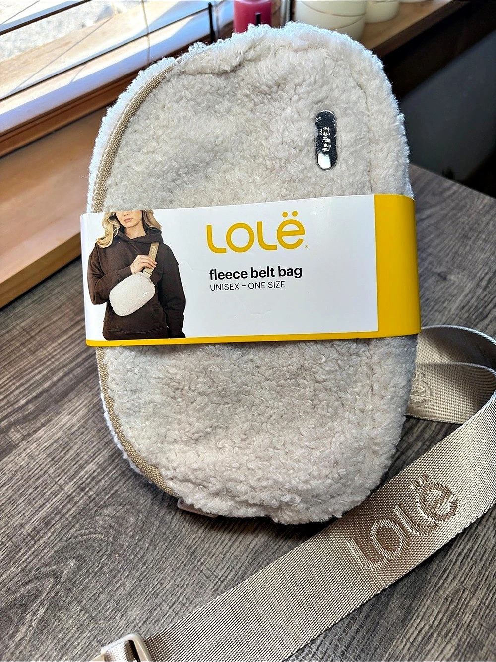 Lole Fleece Beige Belt Bag